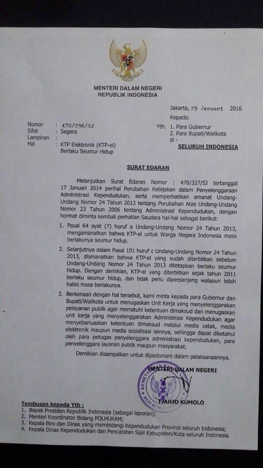 E-KTP-nya habis, tidak perlu mengurus perpanjangan masa berlakunya lagi