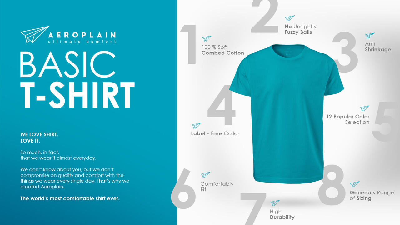 Aeroplain - Basic Tshirt &amp; Under Shirt (Kaos Dalem)