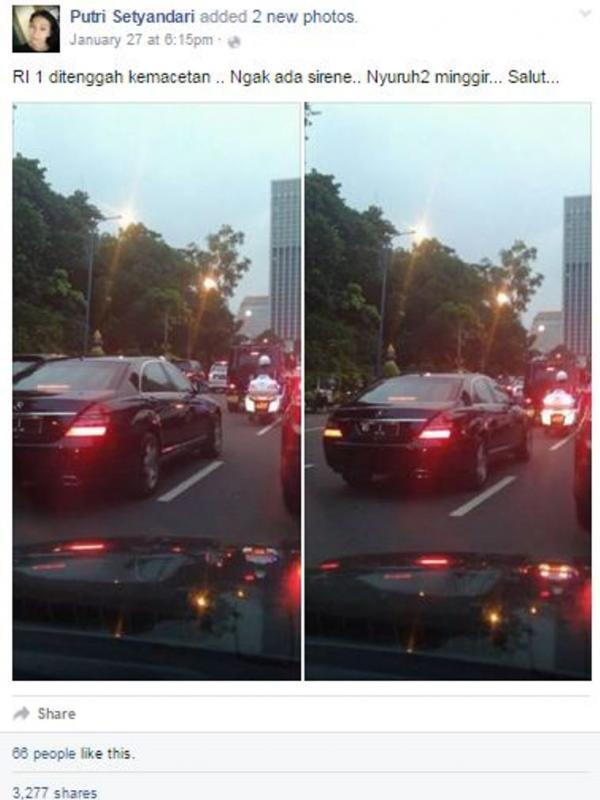 Salut, Iringan Presiden Jokowi Tetap Antre di Kemacetan Jakarta!
