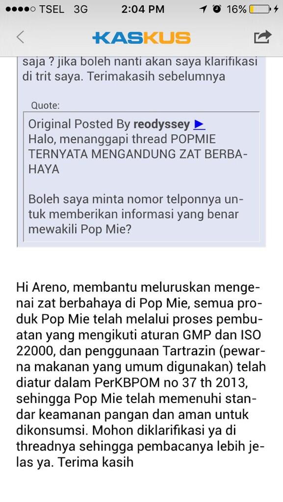 POPMIE TERNYATA MENGANDUNG ZAT BERBAHAYA