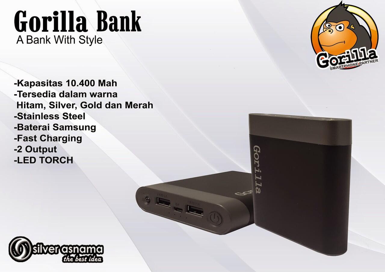 DISTRIBUTOR POWERBANK ORIGINAL GORILLA 10400 MAH, POWER BANK GARANSI SEUMUR HIDUP