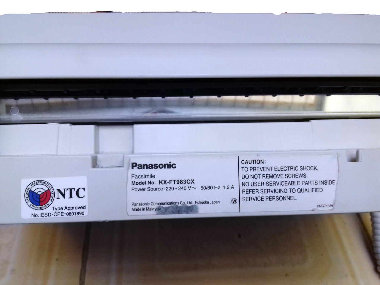 Mesin Fax Second Panasonic KX-FT983CX kondisi mulus -- AUTO CUTTER
