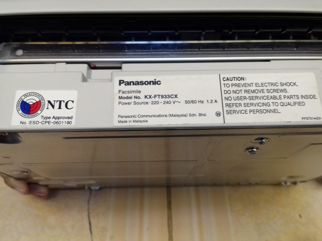 Mesin Fax Panasonic KX-FT933CX Thermal Paper + AUTO CUTTER Faximile