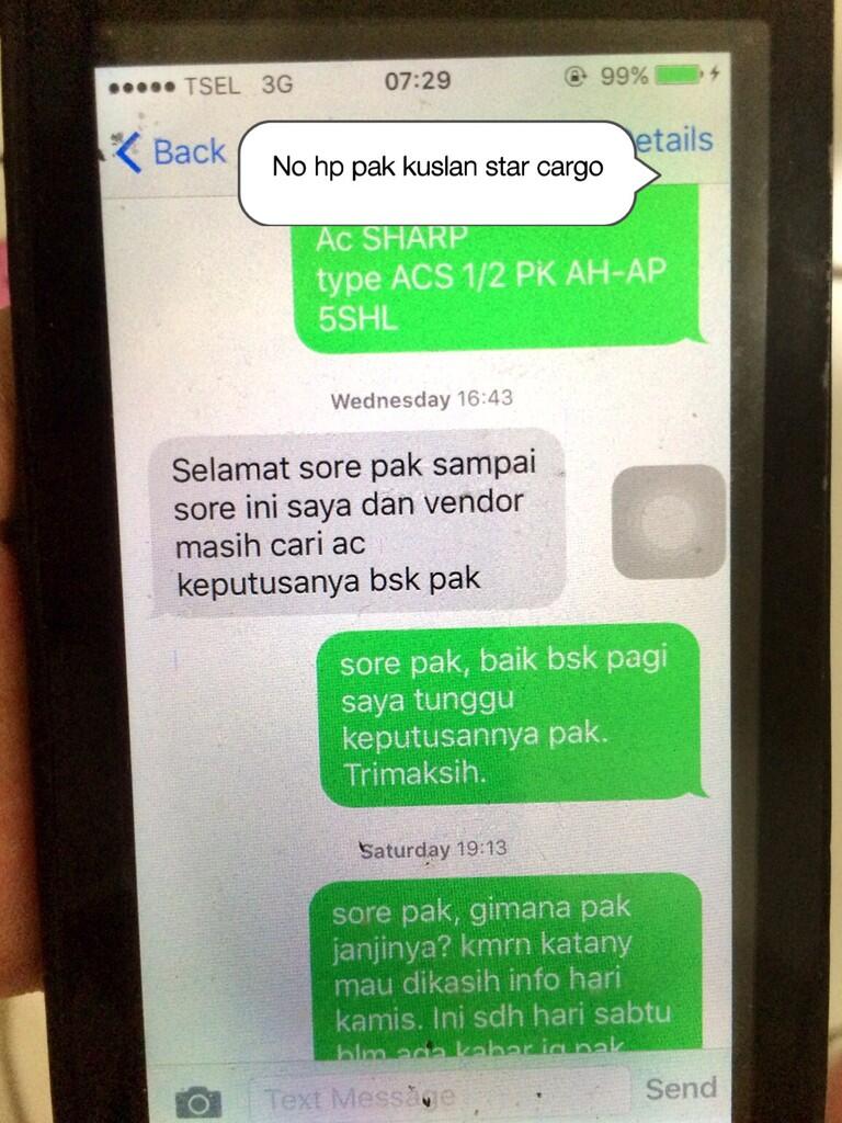 Silahkan gunakan jasa pengiriman STAR CARGO jika ingin barang anda hilang!