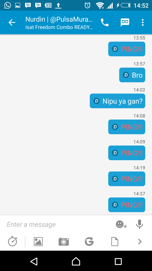 PENIPUAN KUOTA INTERNET MURAH ID: efulsemprul A.K.A NURDIN
