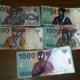 awas gan! Penjara 5 tahun dan denda Rp 1 Milyar bagi yang mencoret coret rupiah