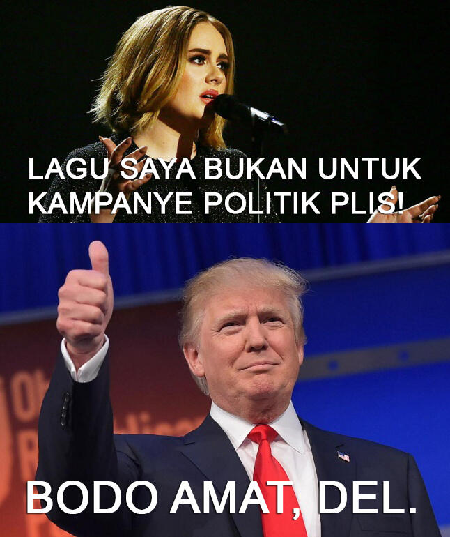 GAWAT! Adele Ngamuk Lagunya Dipakai Buat Kampanye Donald Trump!