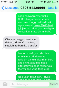 Penipuan oleh ADE ALERIC FAMEAKAN. Ada yang bisa bantu?