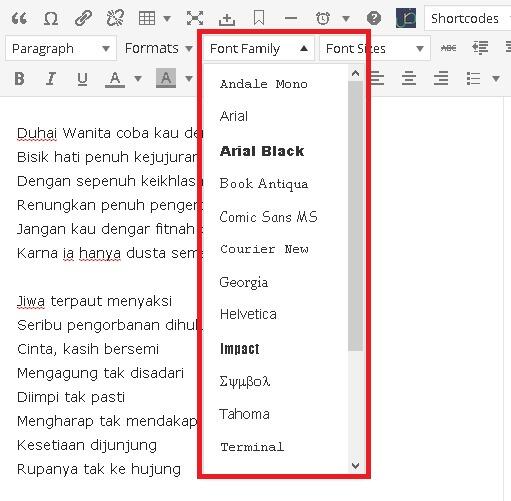 ASK: Bagaimana Cara Menambah Font di Editor Worpdress