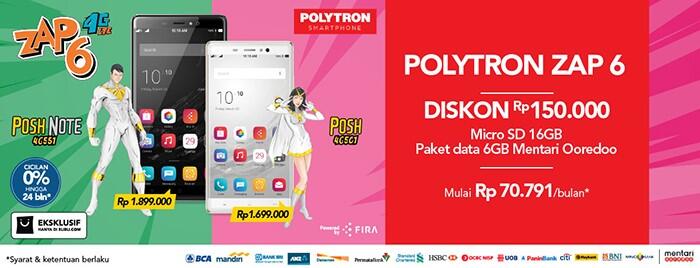 POLYTRON ZAP 6 4G LTE: Smartphone 4G LTE dengan Harga 1 Jutaan Banyak Bonusnya, Gan!