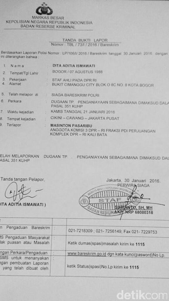 &#91;CASE CLOSED&#93; Ibunda Minta Dita Tak Perpanjang Kasus Pemukulan Masinton