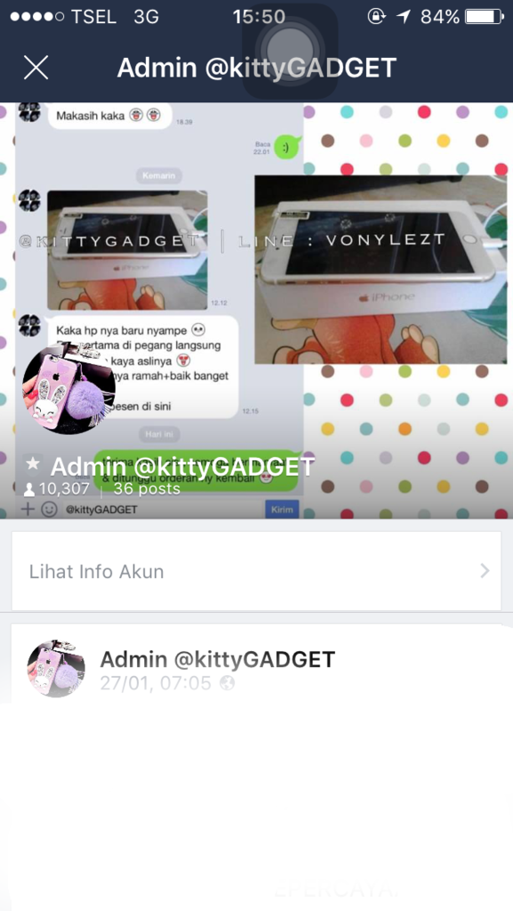 MODUS PENIPUAN ARISAN IPHONE INSTAGRAM @KITTYGADGET