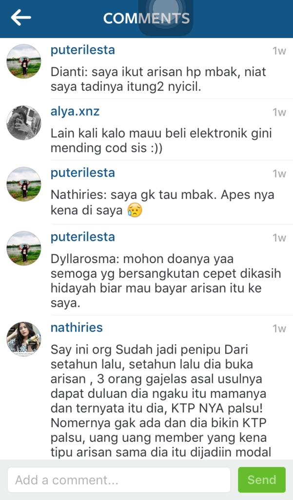 MODUS PENIPUAN ARISAN IPHONE INSTAGRAM @KITTYGADGET