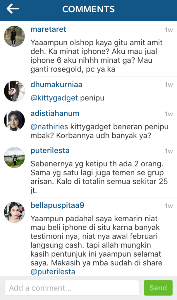MODUS PENIPUAN ARISAN IPHONE INSTAGRAM @KITTYGADGET