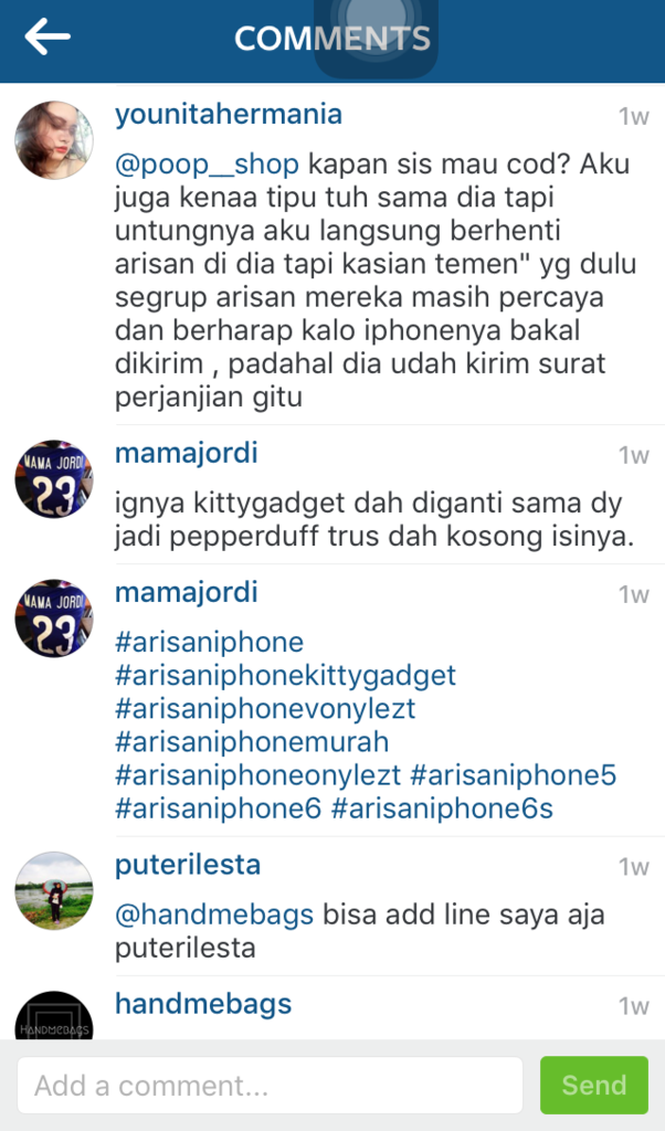 MODUS PENIPUAN ARISAN IPHONE INSTAGRAM @KITTYGADGET
