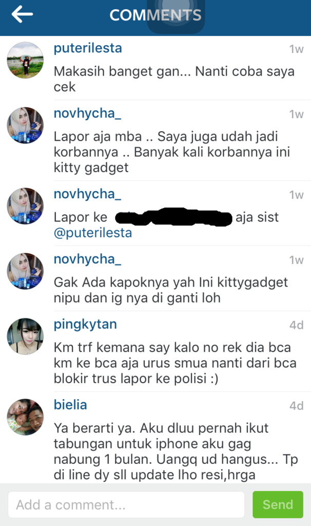 MODUS PENIPUAN ARISAN IPHONE INSTAGRAM @KITTYGADGET