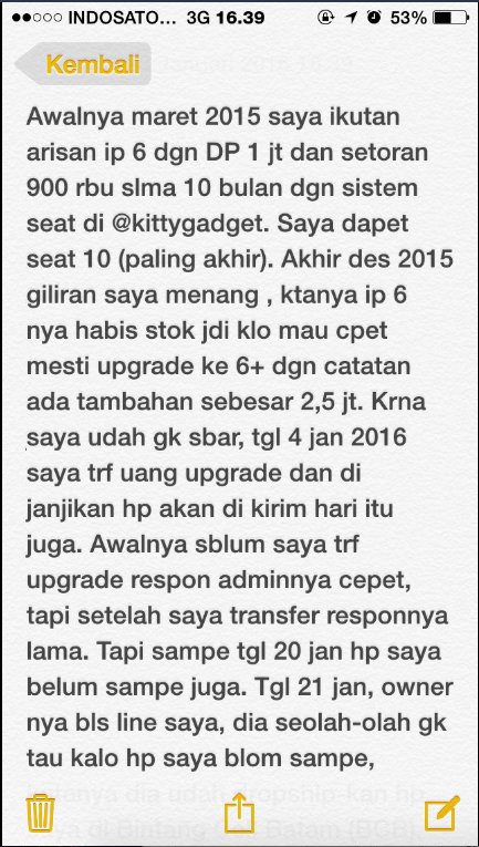 MODUS PENIPUAN ARISAN IPHONE INSTAGRAM @KITTYGADGET