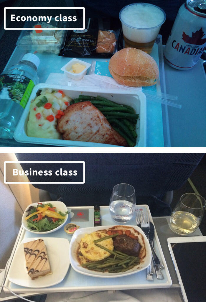 Bedanya Makanan Economy Vs. First Class dari berbagai perusahaan penerbangan