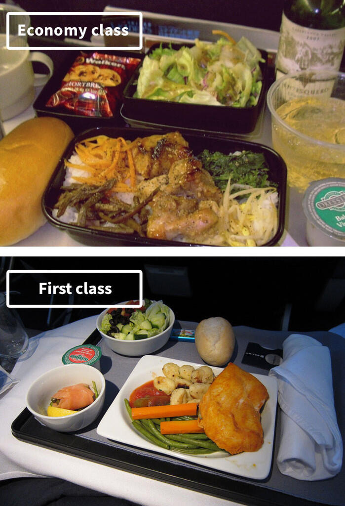 Bedanya Makanan Economy Vs. First Class dari berbagai perusahaan penerbangan