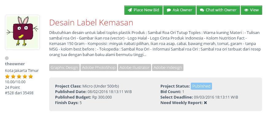 &#91;LOWONGAN FREELANCER&#93; Desain Label Kemasan