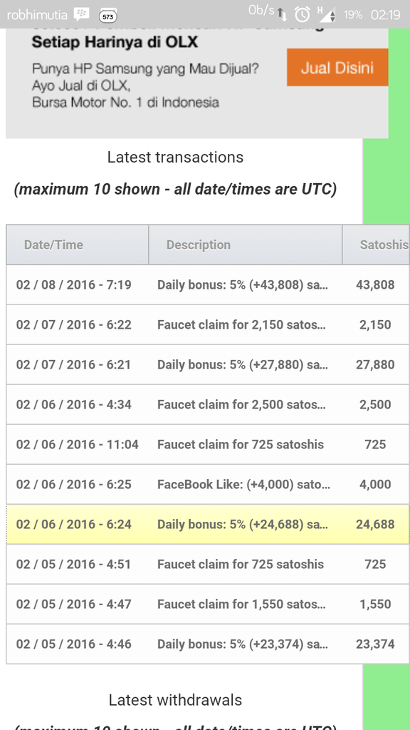 &#91;share&#93; claim BTC, 5000 Satoshi per 50 detik, mau?