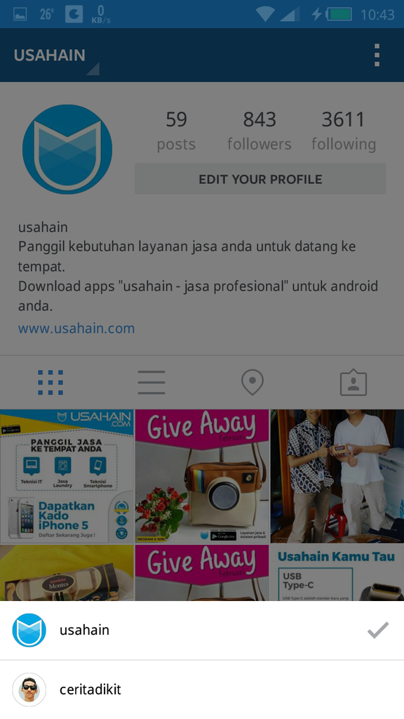 Instagram versi 7.15 menambah fitur “multiple account”