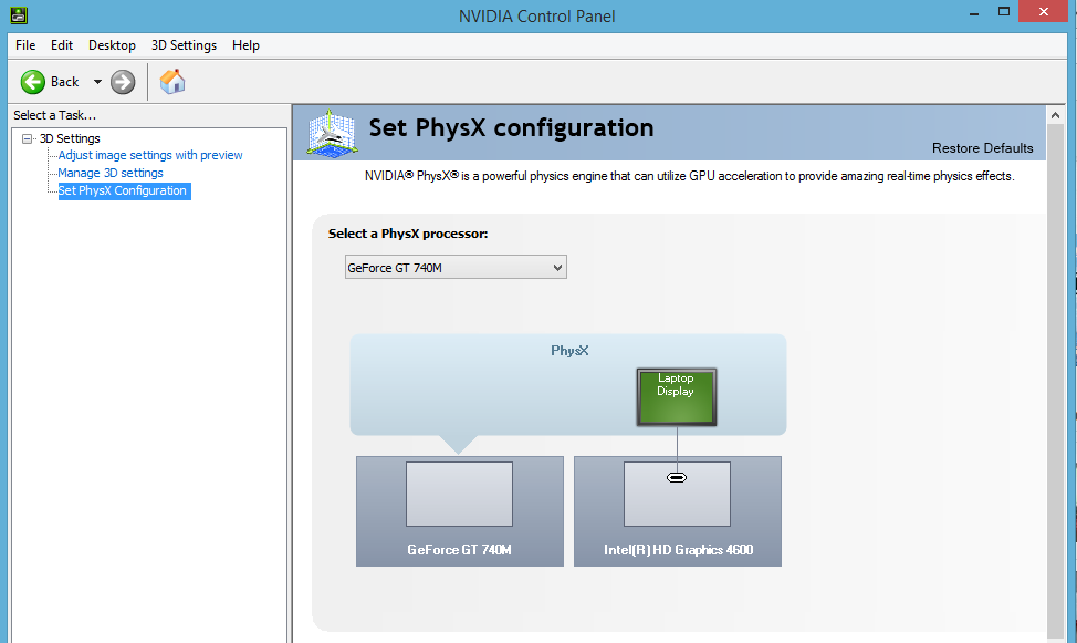 Set default settings перевод. NVIDIA Control Panel виндовс 7. Панель управления NVIDIA 1050. Дисплей портативного PHYSX. Установка конфигурации PHYSX.