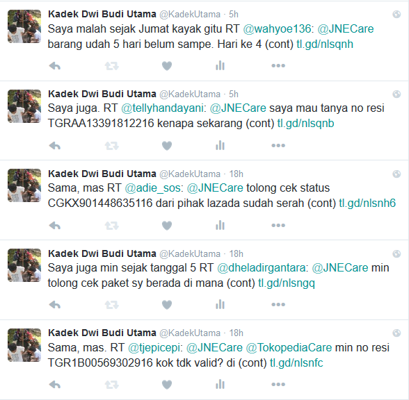 Paket JNE Berstatus Tidak Jelas