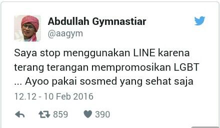 Ada Sticker LGBT, Aa Gym Langsung Stop Pakai LINE