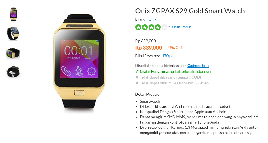 Onix ZGPAX S29: Smartwatch Super Canggih Hanya Rp. 339.000