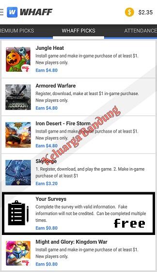 &#91;Whaff Rewards&#93; Download Aplikasi Doang Menghasilkan $$$ - Mudah &amp; REAL !!!