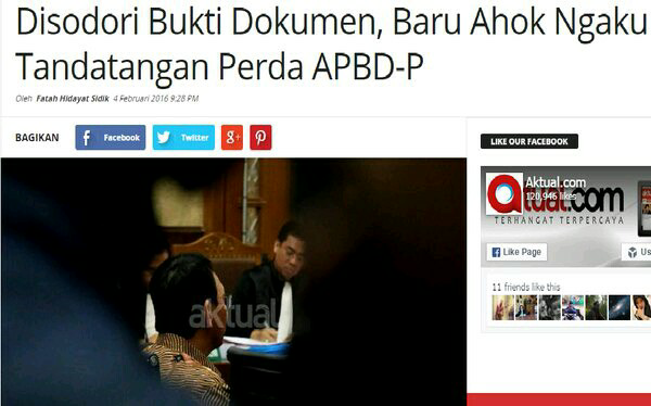 'Desak KPK Tangkap Ahok' Jadi Trending Topic Twitter