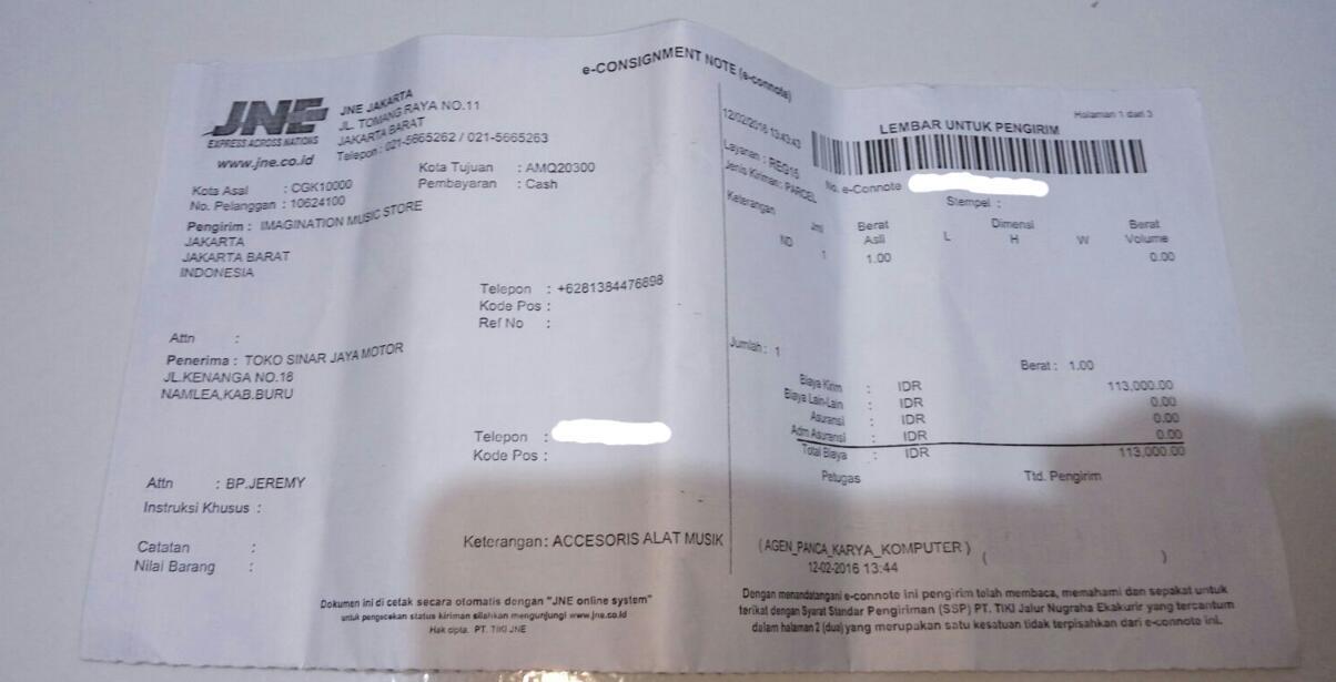Pesanan Kabel XLR Cannon Kembali Ke Arah Kab. Buru, Maluku