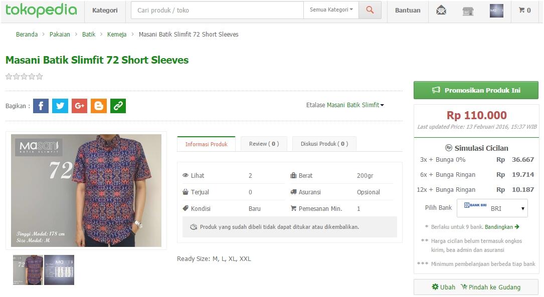 &#91;SPECIAL PRICE&#93; MASANI Batik Slimfit High Quality ONLY Rp 99K! Khusus Kaskuser Gan!!!