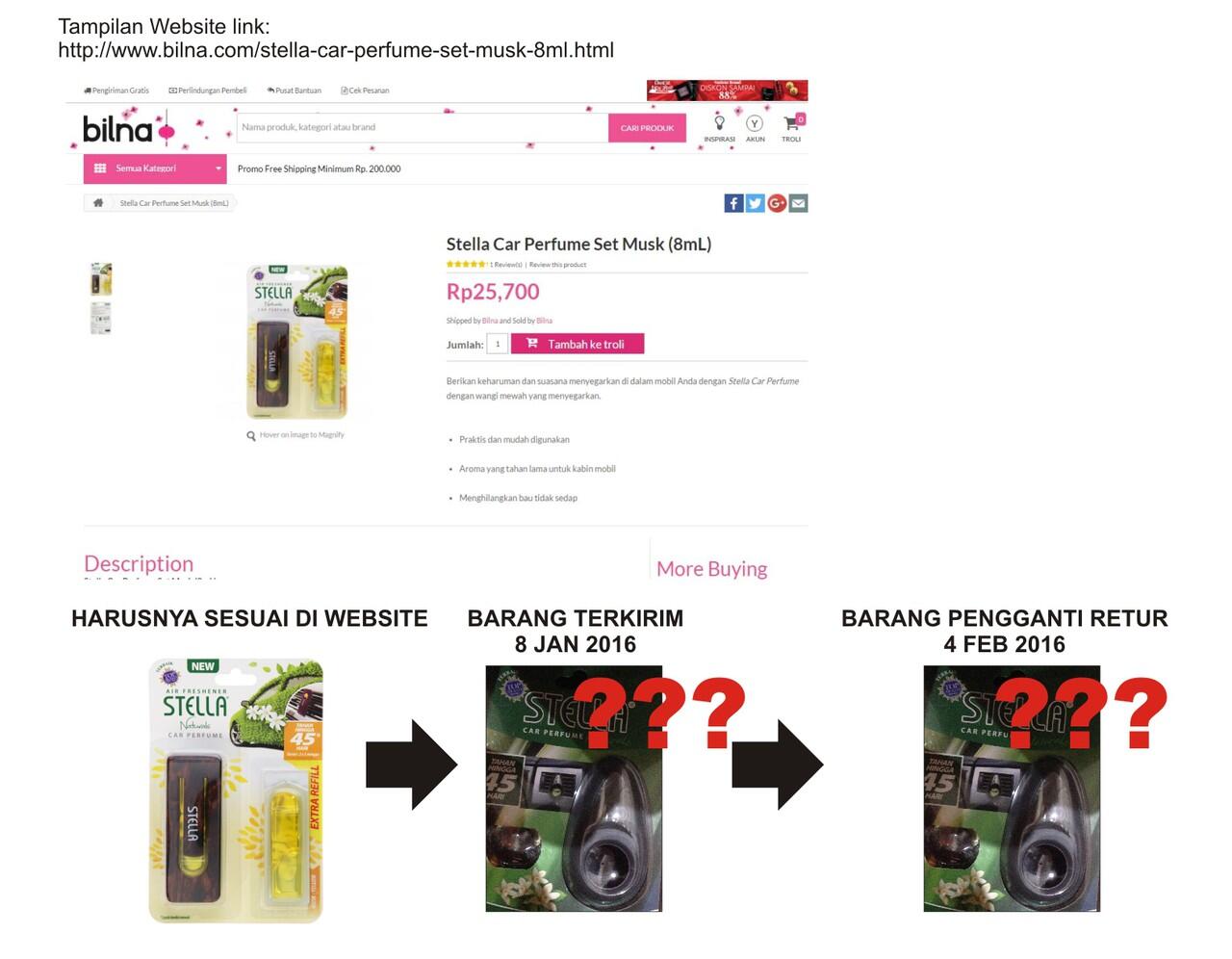 Hati-hati belanja di BILNA.COM, barang di website beda dengan asli!