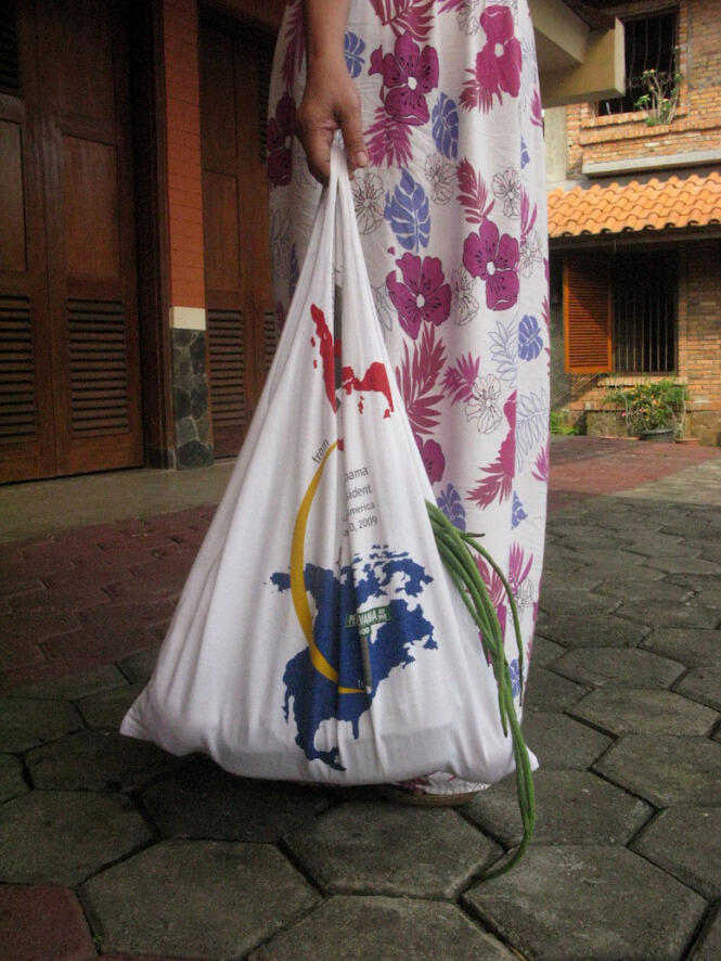 Recycle T-Shirt Bekas Jadi Tas.