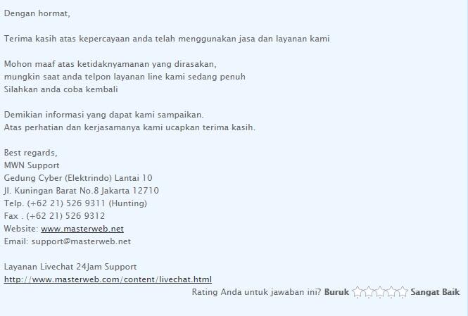 Terpaksa bikin SP kecewa dengan MASTERWEB