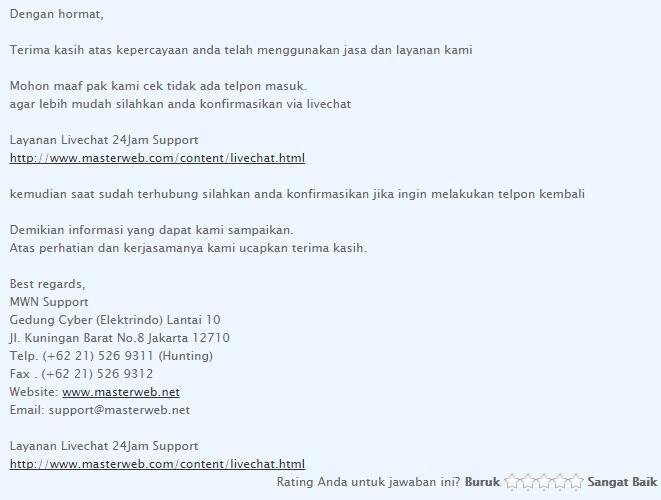 Terpaksa bikin SP kecewa dengan MASTERWEB