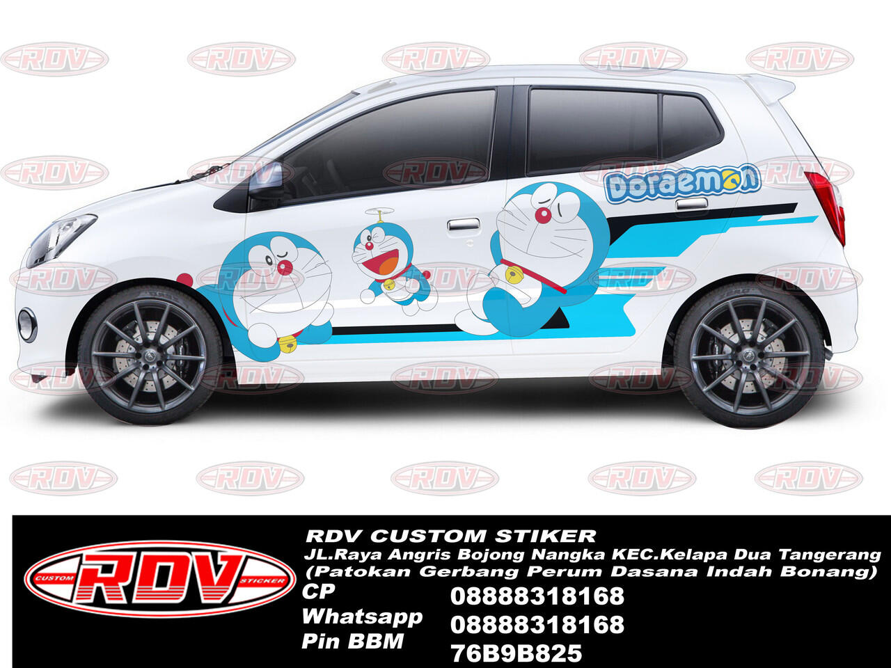 Kumpulan Gambar Stiker Mobil Doraemon Lucu Fullstiker