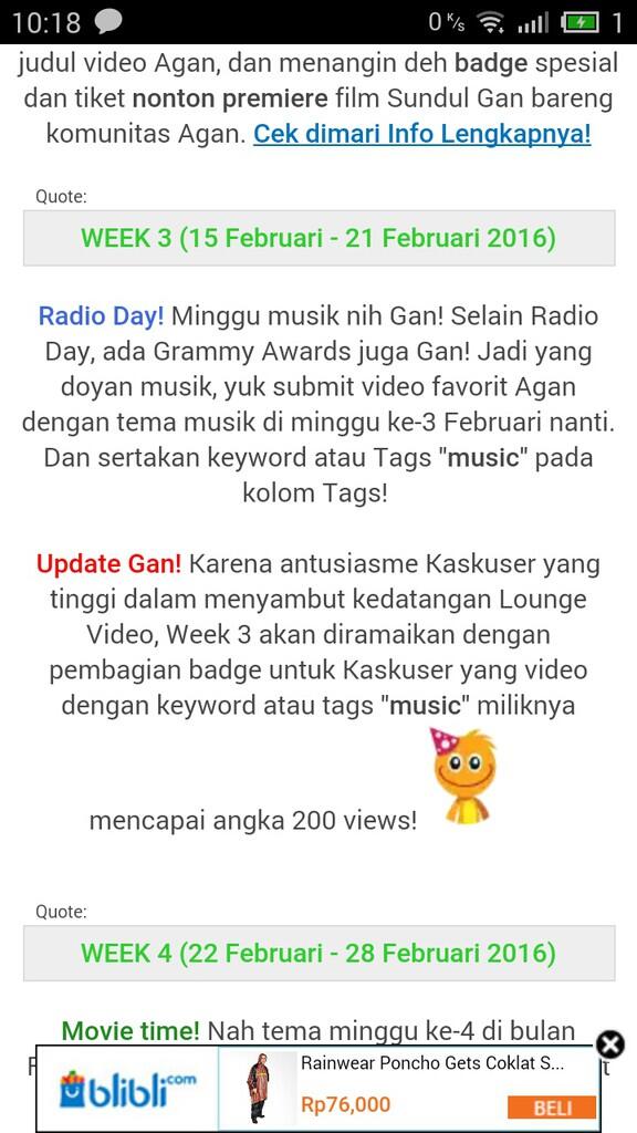 &#91;BERKAT&#93; Berita antokoplak, badge khusus dari lounge video