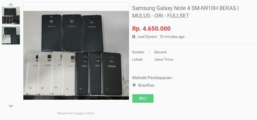 Samsung Galaxy Note 4: Termurah di Kaskus Jual Beli gan!