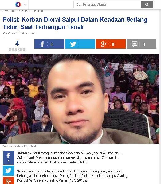 Dilaporkan Remaja Pria, Artis Saipul Jamil Dijemput Polisi di Rumahnya 