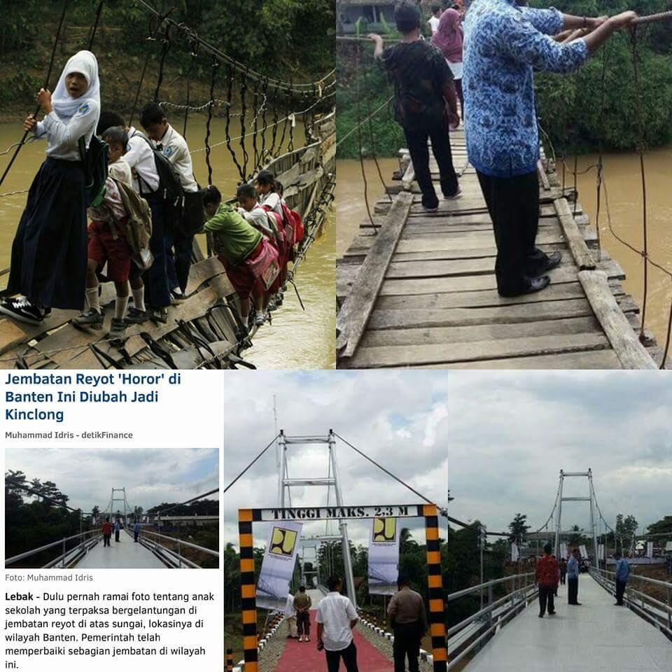 Jembatan Reyot 'Horor' di Banten Ini Diubah Jadi Kinclong