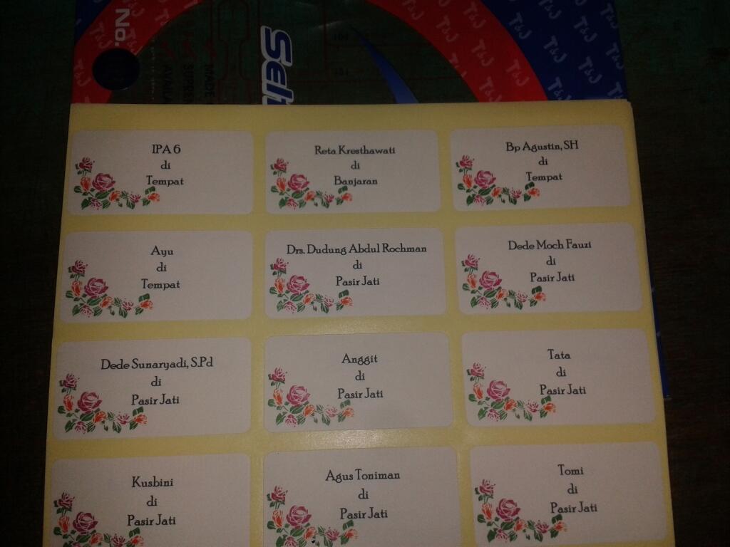 Jasa Ketik & Print Label Surat Undangan
