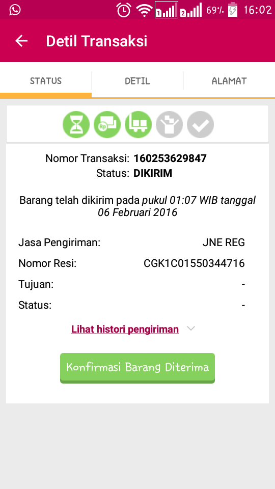 KECEWA KARENA PAKET JNE SAYA TIDAK JELAS KEBERADAANNYA DIMANA