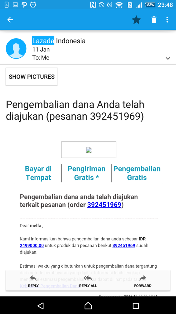 REFUND LAZADA TIDAK SESUAI DENGAN PERLINDUNGAN PEMBELI!!