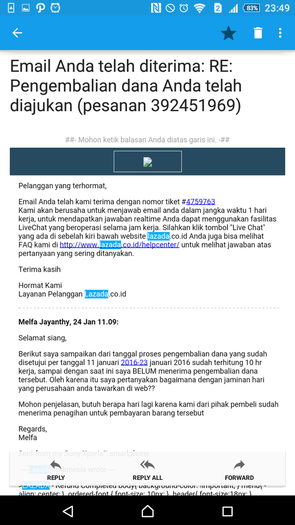 REFUND LAZADA TIDAK SESUAI DENGAN PERLINDUNGAN PEMBELI!!