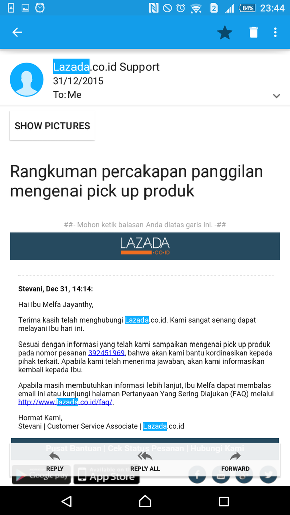 REFUND LAZADA TIDAK SESUAI DENGAN PERLINDUNGAN PEMBELI!!