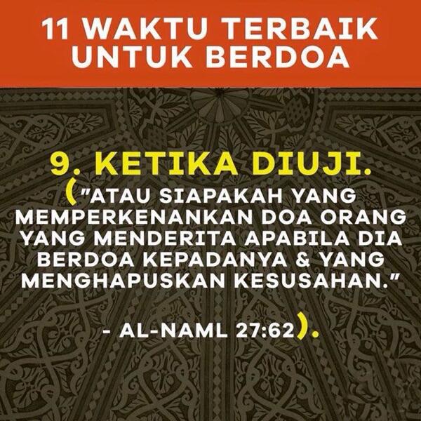 11 Waktu Terbaik Untuk Berdoa