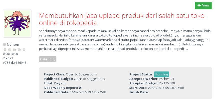 &#91;FREELANCE&#93; Membutuhkan Jasa upload produk dari salah satu toko online di tokopedia